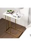 C Shaped End Table, Small End Table MDF Marble Texture Coffee Table,Modern Simplicity C End Table wi - 4