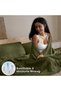 Lightweight 100% Cotton Waffle Blanket for Bed, Queen, Capulet Olive - 3