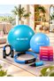 Pilates Cardio Set – 35 cm Hoop + 5 Different Resistance Levels of Latex Aerobic Resistance Bands + 3-Piece Pilates Band Set + Pilates Ball (65 cm) + Pilates Ball (25 cm) + Pump + Foam Jump Rope - 3