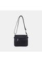 Women's Black Zippered Multi-Compartment Crossbody Bag - 4
