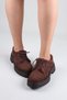 Amber Lace-Up and Feather-Detailed Heeled Casual Shoes, Aci Brown. - 2