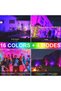 مجموعة من 2 كشاف إضاءة RGB بقوة 200 واط، كشاف إضاءة متغير الألوان، كشاف إضاءة ذكي RGB مع جهاز تحكم عن بعد - 2