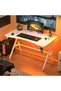 Ergonomic A-shaped Gaming Table Computer Desk with Carbon Fiber Desktop,Office Table Study Desk with - 8