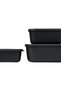 Cirqula Multi Rectangular 3-Piece-Bowl Set-Food Storage Containers-Stackable-Dishwasher Safe, Hoch,