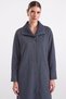 Plus-Size Suede Trench Coat with Knitted Collar Detail, NAVY 6933 - 3