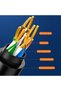 كابل إيثرنت Cat6 بطول 3 متر/10 قدم، كابل شبكة LAN عالي السرعة للاستخدام الخارجي والداخلي، 10 جيجابت في الثانية، RJ45، كابل إنترنت مسطح - 3