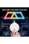 مصباح حائط ذكي بتقنية البلوتوث وإضاءة LED متعددة الألوان، 9 قطع، أبيض، متعدد الألوان، يدعم أكثر من 40 مشهدًا ديناميكيًا، ومزامنة مع الموسيقى. - 2