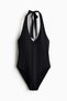 Padded-cup halterneck swimsuit