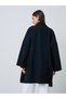 Black Lapel Neck Wool-Like Coat - 6
