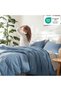 Oversized King Comforter Set Grayish Blue Super King Plus Size, 3 Pieces Lightweight Solid Bedding C - 4