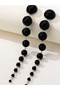 Black Solid Dangle Earrings - 5