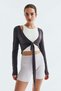 Cropped tie-front top with SoftMoveâ„¢ - 3
