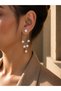 Silver Pearl Dangle Earrings - 5