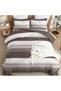 Queen Comforter Set - 3 Pieces Stripe Bedding Comforter Sets - 3