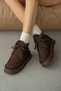 Casten Thick-Soled Lace-Up and Fur-Lined Women's Boots - Coffee Suede - 3