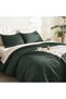 Forest Green California King Comforter Set, 3 Pieces Solid Bedding - 5