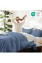 Haze Blue Oversized Queen Comforter Set, 3 Pieces Solid Bedding - 4
