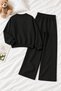Black Girls' Sequin-Detailed Striped Crewneck Tracksuit 24083 - 4