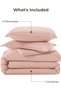 Blush Pink Super King Plus Comforter Set, 3 Pcs Solid Bedding Set - 7
