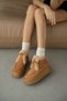 Casten Women's Boots with Thick Sole, Laces, and Fur Lining - Tan Suede - 2