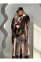 Brown Printed Abaya - 3