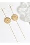 Gold Texture Dangle Earrings - 5