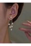 Silver Pearl Dangle Earrings - 2