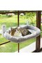 Cordless Cat Window Perch, Cat Hammock for Wall with 4 Strong Suction Cups, Solid Metal Frame and Tw