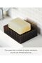 Silicone Self Draining Soap Tray-Floating Holder Dish, Black - 3