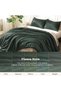 Forest Green California King Comforter Set, 3 Pieces Solid Bedding - 8