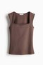 Ribbed square-neck vest top - 2