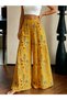 Yellow Printed Flared Pants - 3