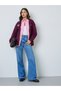 Burgundy Oversized Longline Zip-Up Slogan Hoodie - 2
