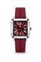 Square Soft Touch Burgundy Strap Wristwatch