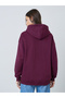 Burgundy Oversized Longline Zip-Up Slogan Hoodie - 6