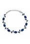 Silver Navy Blue Zircon Stone Women's Bracelet