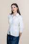 Women's Summer Beige Loose-Sleeved, Waist-Fitted Casual Shirt 70067 - 2