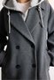 Overshirt-Fit Hooded Double-Breasted Buttoned Melton Coat I2831AX26WN - 5