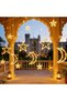 زينة رمضان للمنزل، أضواء رمضان على شكل نجمة وهلال لديكور غرفة النوم، مع جهاز تحكم عن بعد وبطارية - 2