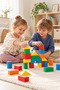 100-Piece Colorful Wooden Block Set: 9-Color Educational Building Toy Set with Various Geometric Shapes - 4