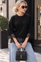 Women's Crew Neck Lace-Trimmed Knit Sweater - 2