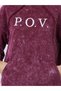 Burgundy Acid Wash Oversized Longline Hoodie - 4