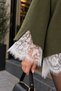 Women's Lace Detailed Oversize Half Turtleneck Knitwear Sweater - 3