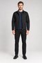 Men's Black Shirt-Shirt Collar Jacket with Zip Detail and Chest Pocket Detail, Transitional - 2