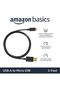 كابل شحن AmazonBasics USB 2.0 من النوع A إلى Micro B (عبوة من قطعتين)، بطول 3 أقدام، أسود - 2