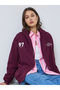 Burgundy Oversized Longline Zip-Up Slogan Hoodie