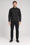 Men's Black Shirt-Shirt Collar Jacket with Zip Detail and Chest Pocket Detail, Transitional