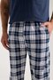 Men's Navy Blue Button Collar Short Sleeve Pajama Set - 8