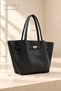 Aven Black Suede-Look Lockable Women's Handbag - 5