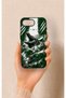 iPhone 16E-Compatible Green Alligator-Printed Silicone Case